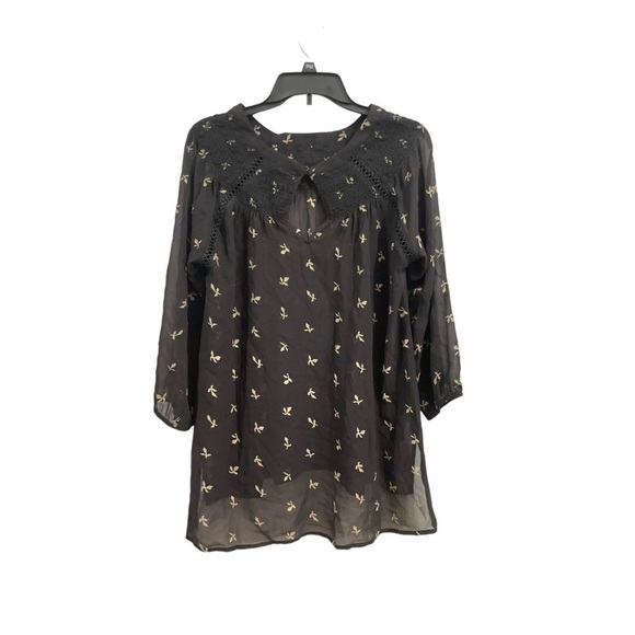 LA made Floral Long Sleeve Sheer Top Size Small NWOT - Picture 2 of 4